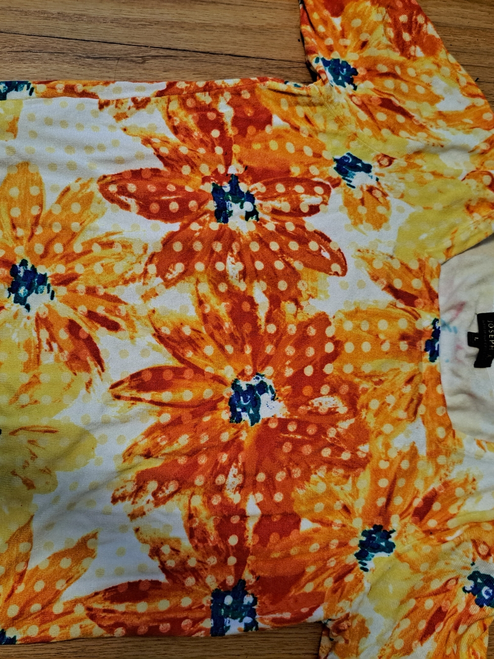 Joseph Orange & Yellow Floral Short Sleeve Tee
